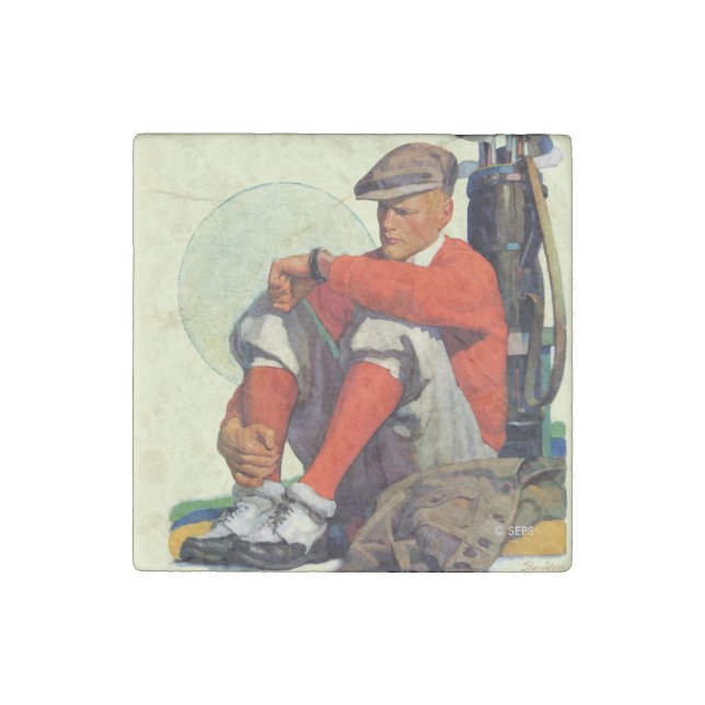 Golfer Kept Waiting Stone Magnet (Front)