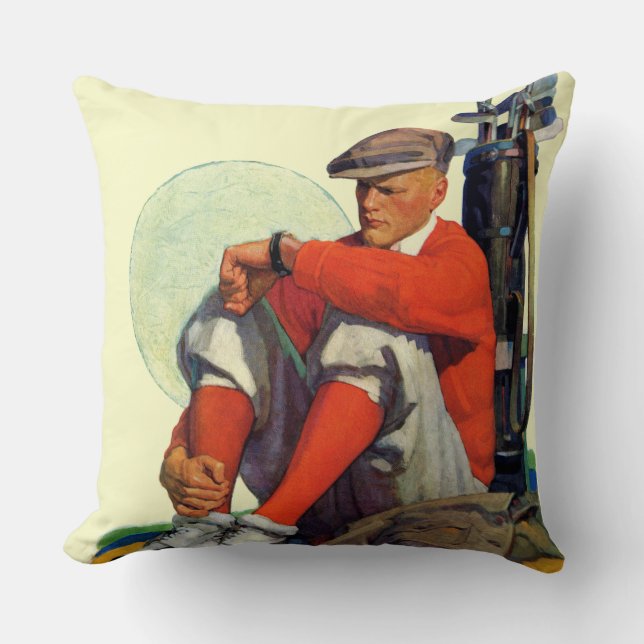 Golfer Kept Waiting Throw Pillow (Front)