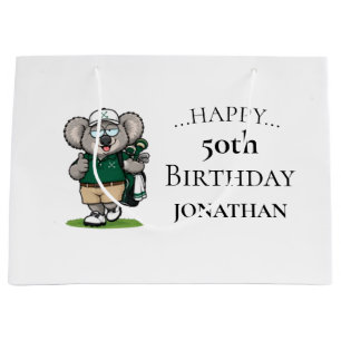 Golfer koala Birthday Party Large Gift Bag
