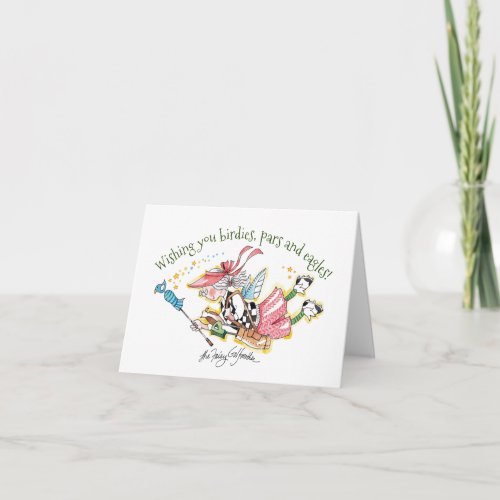 Golfer Lady Birthday  Fairy Golfmother wishes Note Card