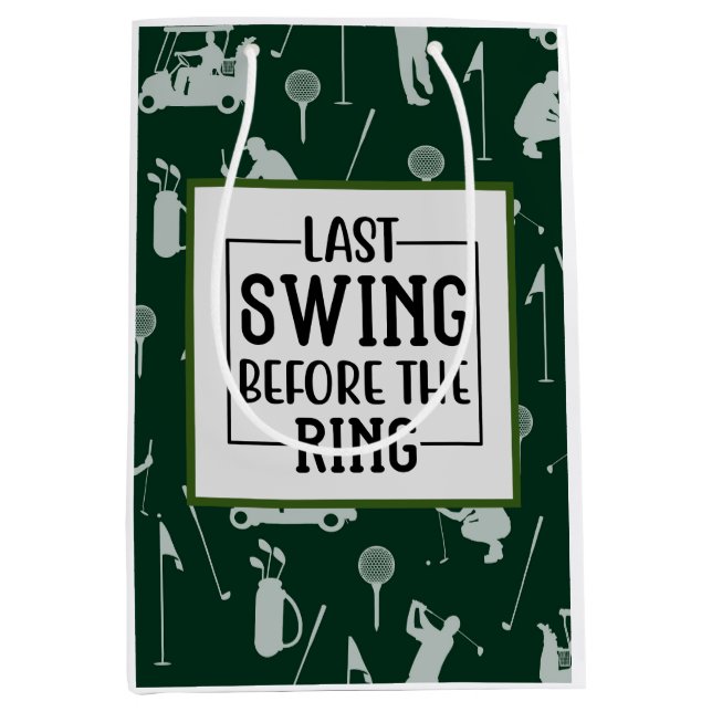 Golfer last swing before the ring Bachelor Party  Medium Gift Bag (Front)