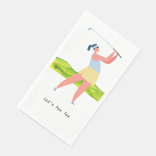 Golfer Let's Par Tee for Party     Paper Guest Tow Paper Guest Towels (Corner)