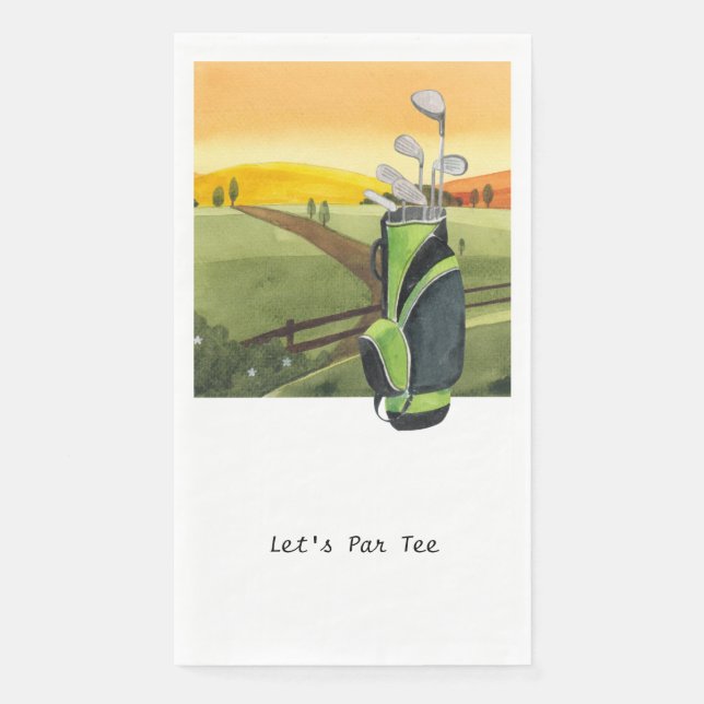 Golfer Let's Par Tee for Party   Paper Guest Towel (Front)