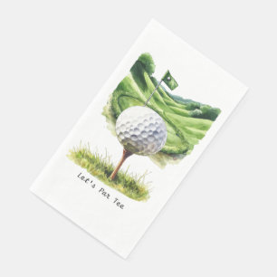 Golfer Let's Par Tee for Party Paper Guest Towels