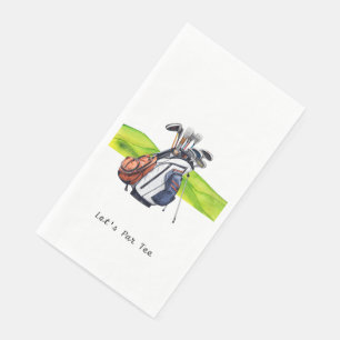 Golfer Let's Par Tee for Party Paper Guest Towels