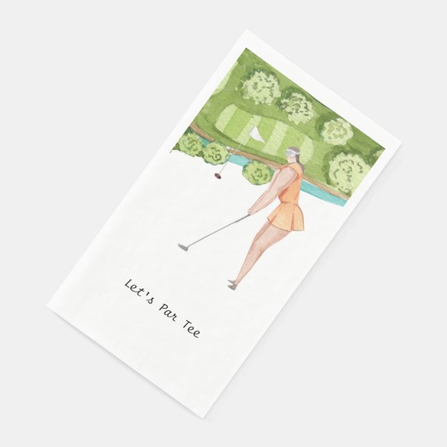 Golfer Let's Par Tee for Party     Paper Guest Towels (Corner)