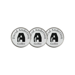Golfer Letter A Golf Ball Marker