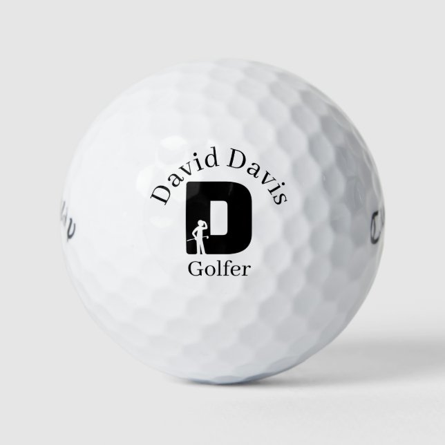 Golfer Letter D Golf Balls (Front)