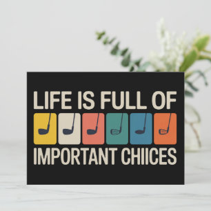 Golfer Life is Full of Important Choices Golf Invitation