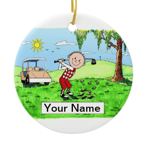Golfer - Male Ceramic Ornament
