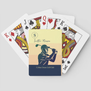 Golfer Man   Golf Club Elegant Modern Monogrammed Poker Cards