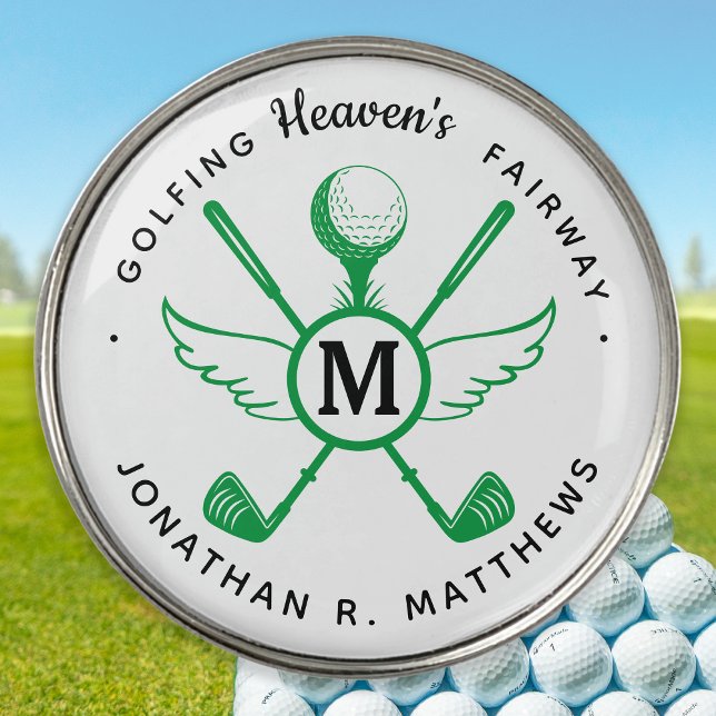 Golfer Memorial Angel Wings Remembrance Keepsake Golf Ball Marker (Creator Uploaded)