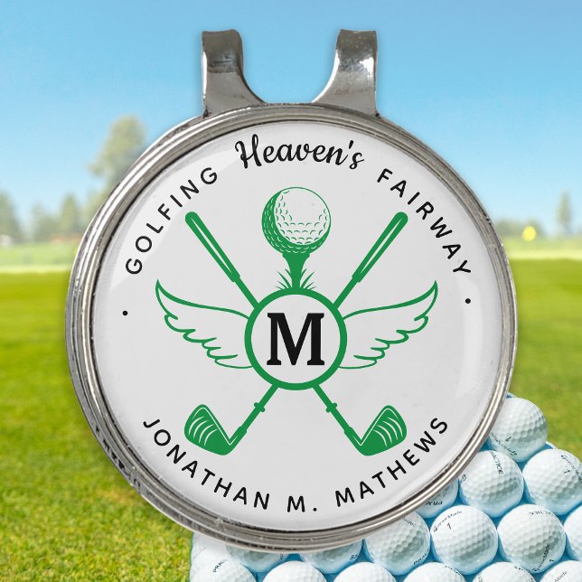 Golfer Memorial Angel Wings Remembrance Keepsake Golf Hat Clip (Creator Uploaded)
