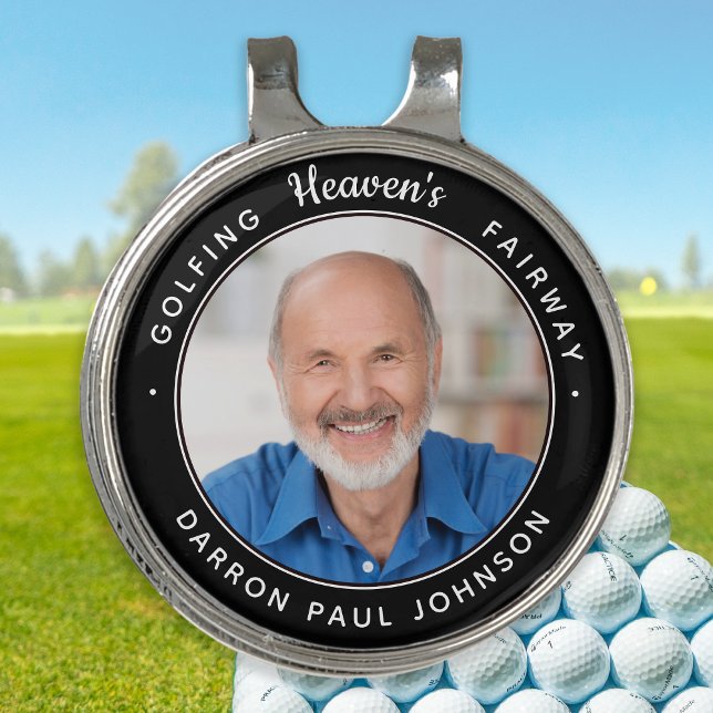 Golfer Memorial Custom Photo Remembrance Keepsake Golf Hat Clip (Creator Uploaded)