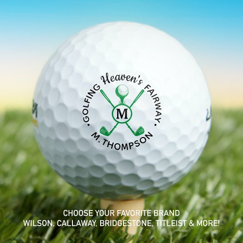 Golfer Memorial Golfing Heaven Personalized Golf Balls