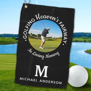 Golfer Memorial Golfing Heaven's Fairway Photo Golf Towel