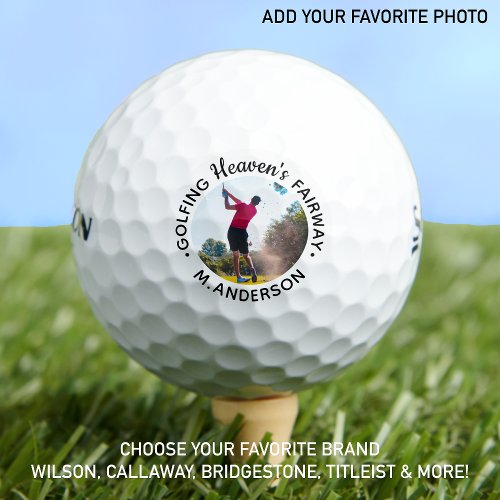 Golfer Memorial Heaven Remembrance Keepsake Photo Golf Balls