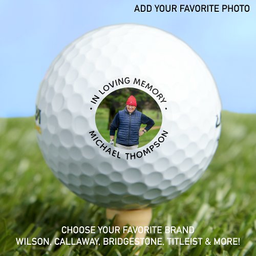 Golfer Memorial In Loving Memory Custom Photo Golf Balls