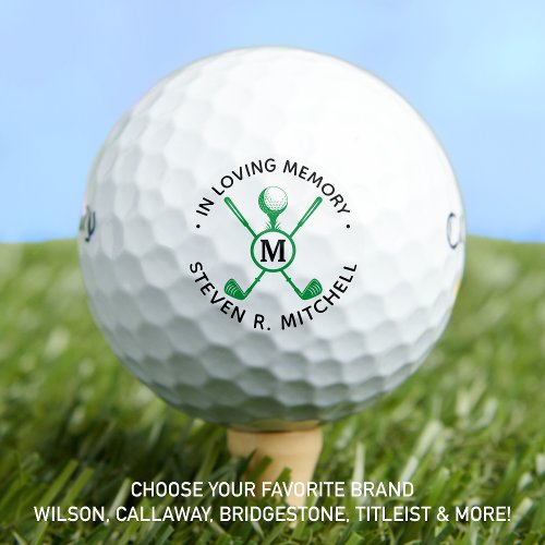 Golfer Memorial In Loving Memory Remembrance  Golf Balls