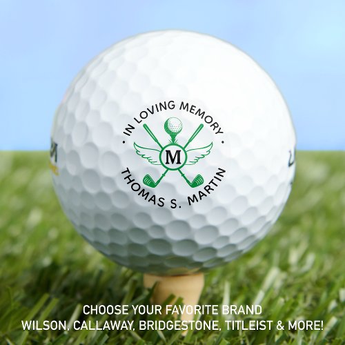 Golfer Memorial In Loving Memory Remembrance  Golf Balls