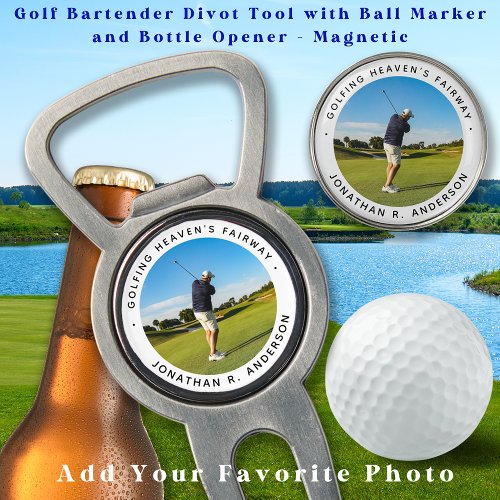 Golfer Memorial Modern Personalized Photo Golf Divot Tool
