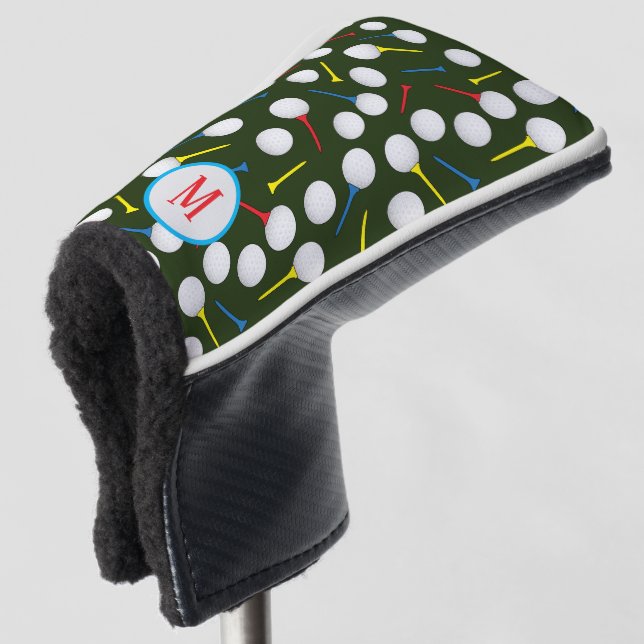 Golfer Modern Patterned Monogram Golf Head Cover (3/4 Front)