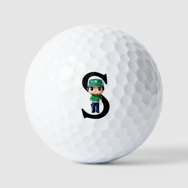 Golfer Monogram Golf Balls (Front)