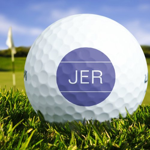 Golfer Monogrammed Initial Sports Periwinkle Blue Golf Balls