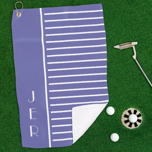 Golfer Monogrammed Periwinkle Blue Modern Template Golf Towel