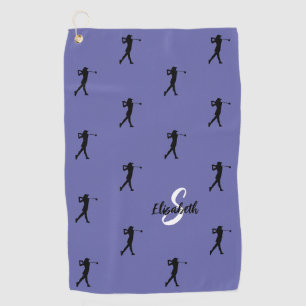 Golfer Monogrammed Pro Sports Equipment Periwinkle Golf Towel