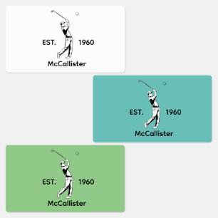 Golfer Name and year Adhesive / Waterproof Label
