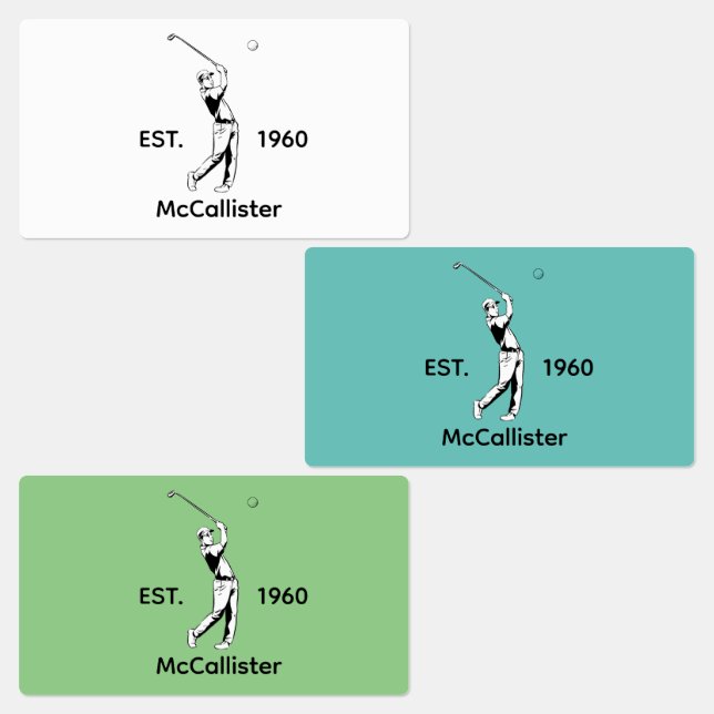 Golfer Name and year Adhesive / Waterproof Label (Group)