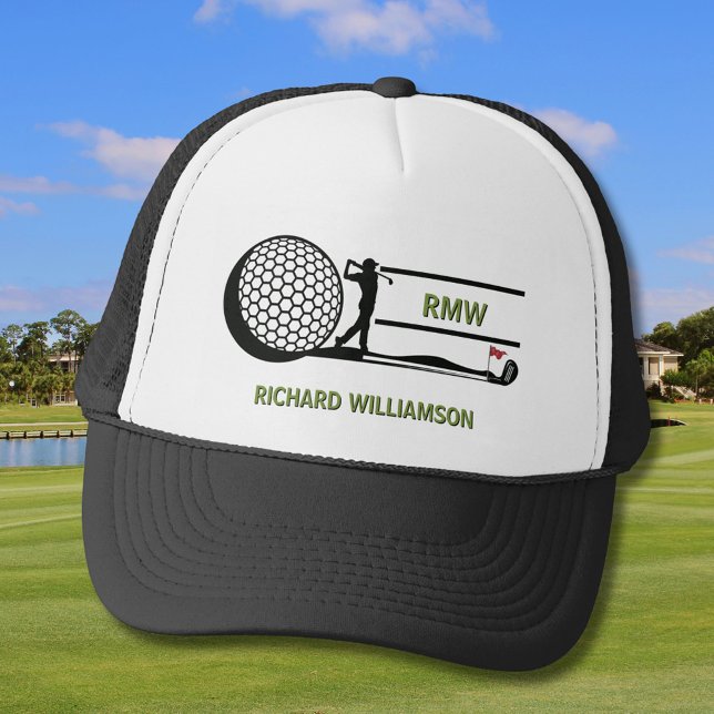 GOLFER NAME CUSTOM MONOGRAM  TRUCKER HAT (Creator Uploaded)