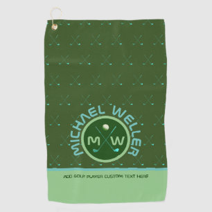 Golfer Name Green Golf Towel