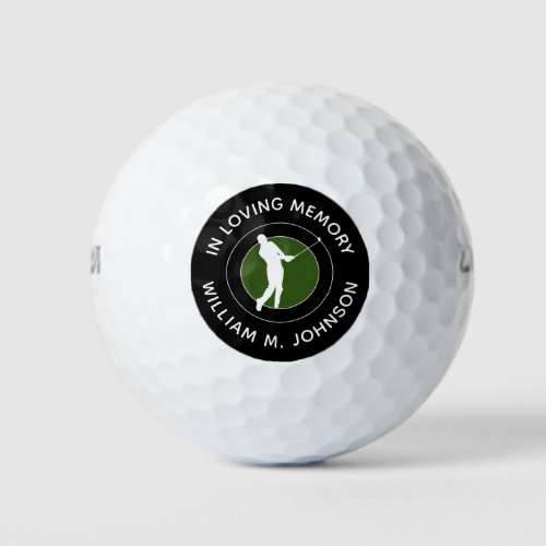 Golfer Name Remembrance Memorial In Loving Memory Golf Balls