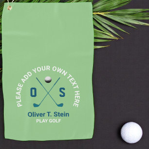 Golfer name teal golf towel