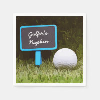 Golfer Napkin's with golf ball on green grass Napkins
