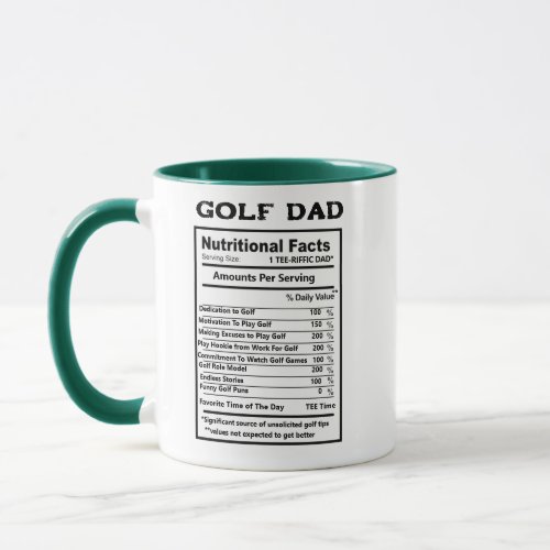 Golfer Nutrition Facts Funny Golf Dad Gift