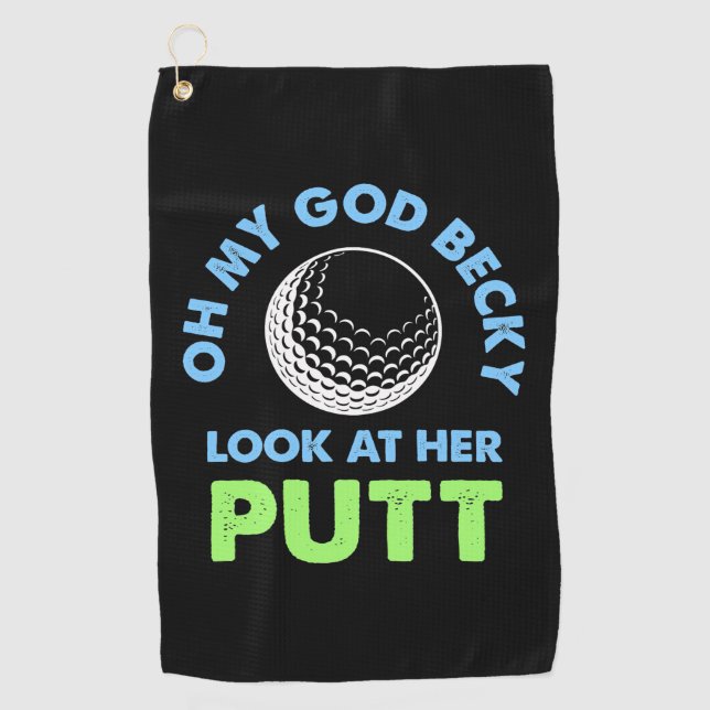 Golfer Oh My God Golf Towel (Front)