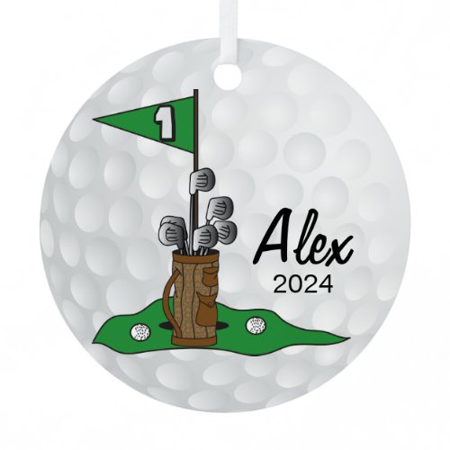 Golfer 🏌️‍♀️ on the Green | Golf Metal Ornament