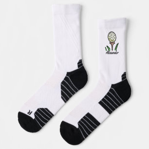Golfer Oversized Golf Balls Gold Tees Personalized Socks