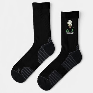 Golfer Oversized Golf Balls Gold Tees Personalized Socks