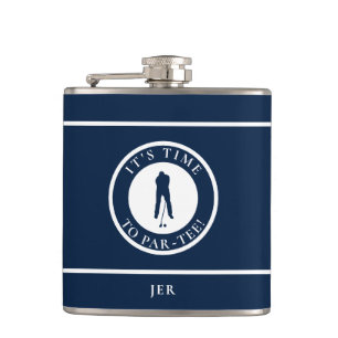 Golfer Par-Tee Funny Golf Monogram Humor For Him Flask