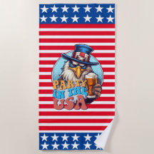 GOLFER Party In the USA Flag Towel