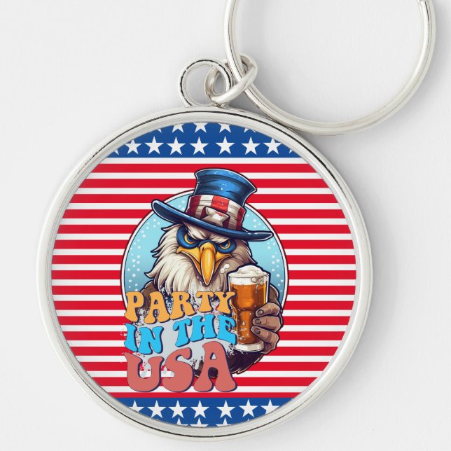 GOLFER Party In the USA Keychain (Front)