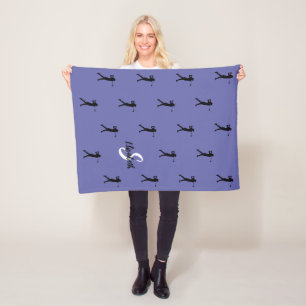 Golfer Pattern Monogrammed Periwinkle Blue For Her Fleece Blanket
