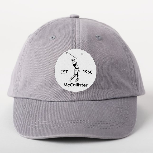 Golfer Personalized name and year  Patch (On Headwear)