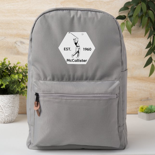 Golfer Personalized name and year  Patch (On Backpack)