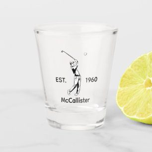 Golfer Personalized name and year Shot Glass