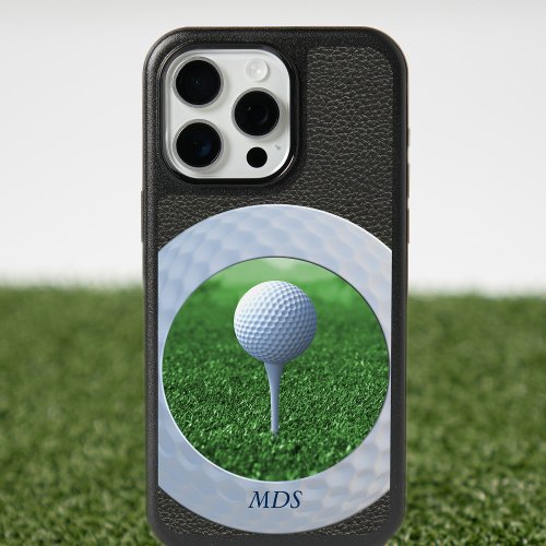 Golfer Photo Golf Ball Frame Monogrammed  iPhone 15 Pro Max Case